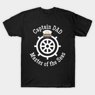 Captain Dad Master of the Seas hat and wheel T-Shirt